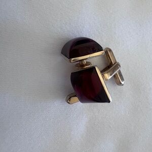 Vintage Hickok Ruby Red Square Cufflinks